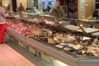 køledisk delikatesser buet vitrine