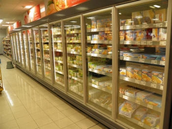 kølehylde frosne produkter is